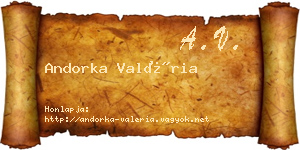 Andorka Valéria névjegykártya